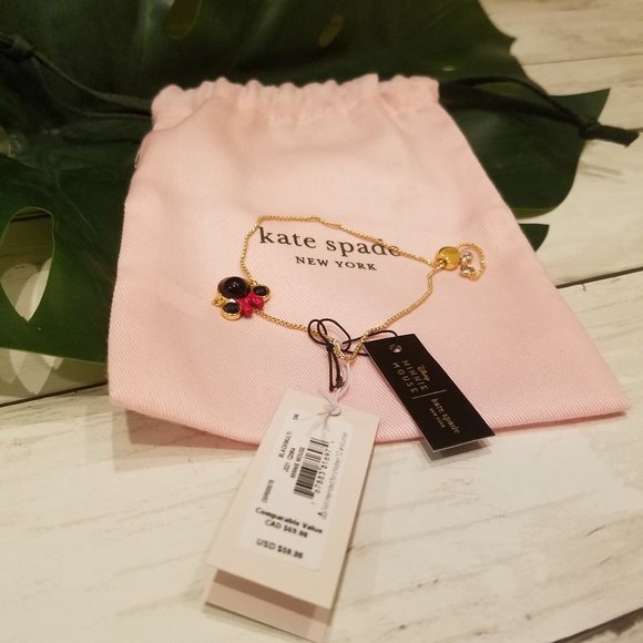 Kate Spade Minnie Mouse Black Red Bracelet Chain - Picture 2 of 5